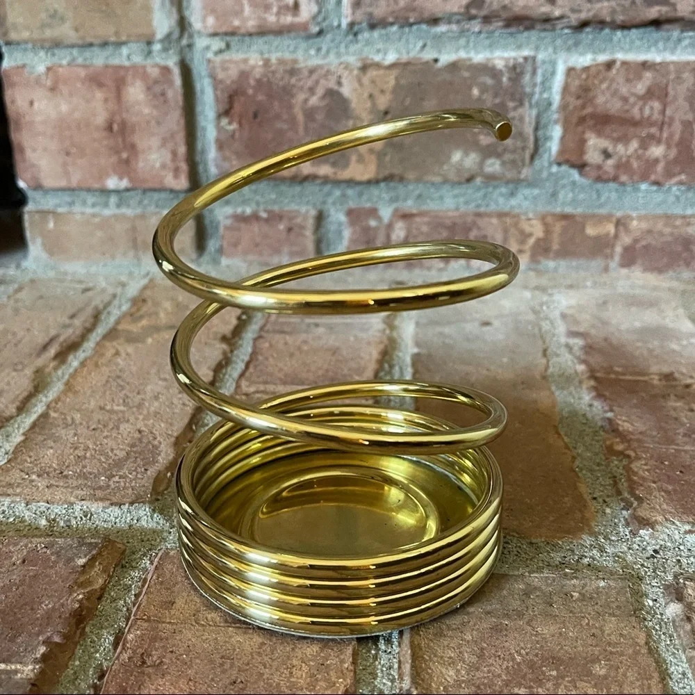 PartyLite Brass Spiral Pillar Holder